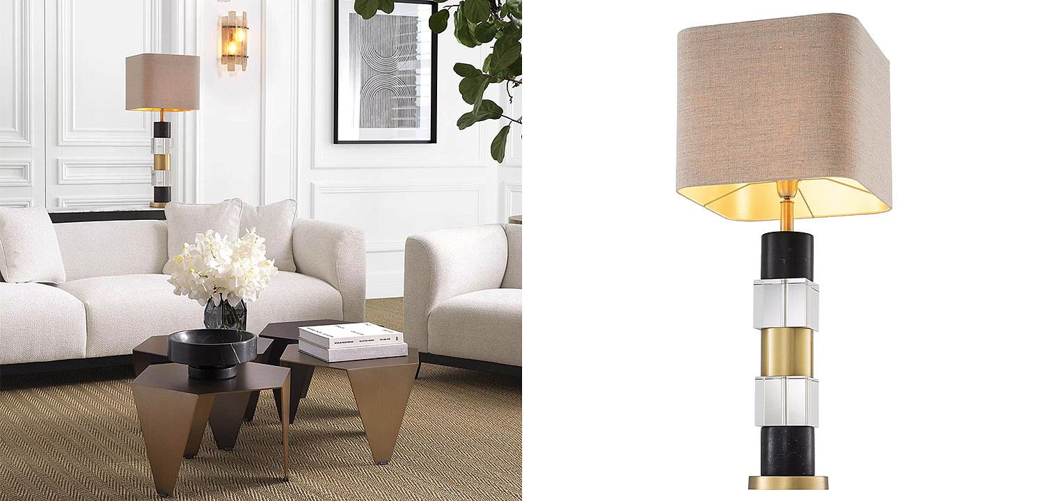 Настольная лампа Eichholtz Table Lamp Black Marble Настольная лампа Eichholtz Table Lamp Black Marble - Loft-Concept во Владивостоке