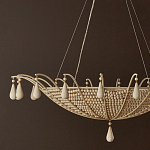 Люстра из деревянных бусин с подвесками в виде капель Wooden Beads варинант исполнения - 2 | Loft Concept во Владивостоке