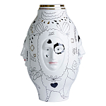 Ваза с декоративными лицами и графическими элементами в виде сердец и символов Faces of Imagination варинант исполнения - 1 | Loft Concept во Владивостоке