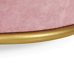 Банкетка круглая пыльно-розовый велюр на 4-х металлических ножках золотого цвета SANJAY варинант исполнения - 3 | Loft Concept во Владивостоке