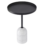 Кофейный столик с круглой чёрной столешницей и мраморным основанием Exquisite Practicality варинант исполнения - 1 | Loft Concept во Владивостоке