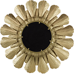 Зеркало круглое настенное в металлической раме Sunny Golden Petals варинант исполнения - 4 | Loft Concept во Владивостоке