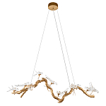 Люстра подвесная линейная с прозрачными стеклянными птичками на ветвях Serip Voa варинант исполнения - 2 | Loft Concept во Владивостоке