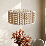 Люстра в форме цилиндра с вставками из деревянных бусин Wooden Beads варинант исполнения - 6 | Loft Concept во Владивостоке