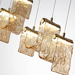 Подвесной светильник линейный с плафонами волнистой формы из фактурного стекла Big Wave варинант исполнения - 10 | Loft Concept во Владивостоке