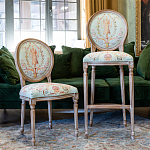 Барный стул из массива бука светло-зеленый с растительным орнаментом Raffael Angel Green Bar stool варинант исполнения - 6 | Loft Concept во Владивостоке