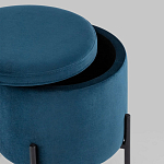 Синий пуф на черных ножках SANJAY варинант исполнения - 3 | Loft Concept во Владивостоке
