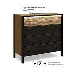 Комод 4 ящика с подсветкой на рельефном фасаде Warm Industrial варинант исполнения - 8 | Loft Concept во Владивостоке