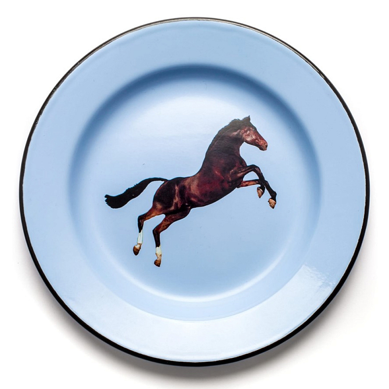 Тарелка Seletti Horse Голубой Коричневый Тарелка Seletti Horse Голубой Коричневый во Владивостоке | Loft Concept