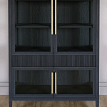 Витрина Primo со стеклянными фасадами и 2 ящиками Черный дуб варинант исполнения - 2 | Loft Concept во Владивостоке