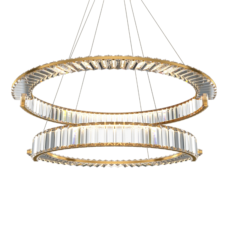 Люстра подвесная Krone 3000К 90Вт Латунь Прозрачный во Владивостоке | Loft Concept 