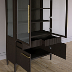 Витрина Primo со стеклянными фасадами и буфетом шпон Темный орех варинант исполнения - 5 | Loft Concept во Владивостоке