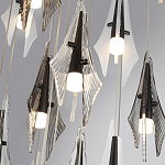 Люстра каскадная с 24-мя рельефными прозрачными плафонами в форме лепестков Glass Pod  варинант исполнения - 6 | Loft Concept во Владивостоке