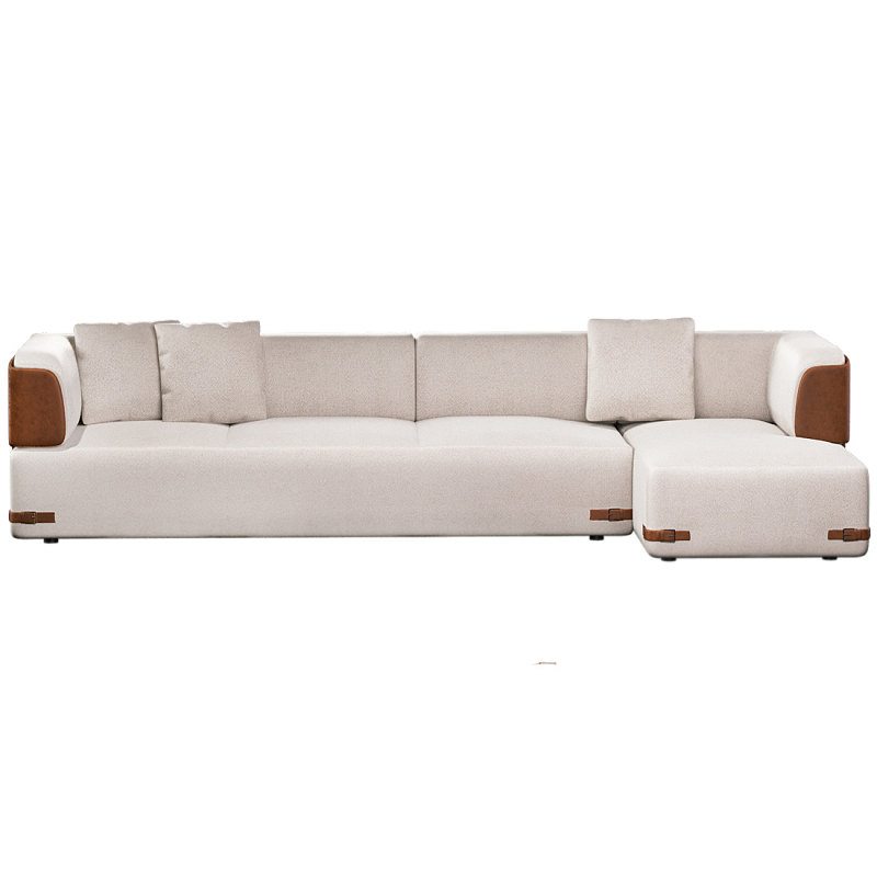 Угловой диван Richmond Молочный Коричневый во Владивостоке | Loft Concept 