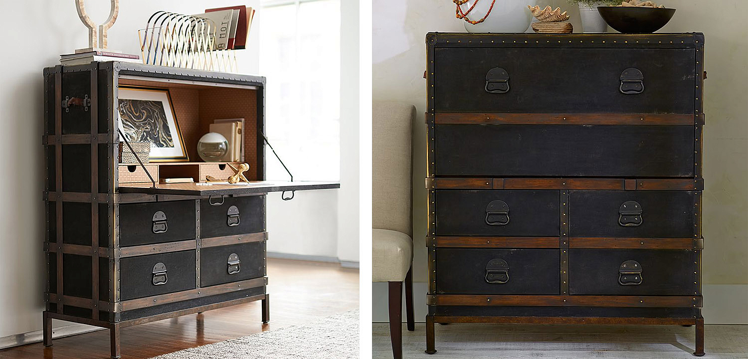 Комод в винтажном стиле Derik Vintage Chest of Drawers Черный Комод в винтажном стиле Derik Vintage Chest of Drawers Черный - Loft-Concept во Владивостоке