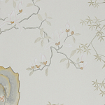 Обои ручная роспись Summer Night Blossom Colourway SC-122 on Bleached white dyed silk варинант исполнения - 2 | Loft Concept во Владивостоке