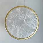 Светодиодный подвесной светильник круглой формы с металлической рамой золотого цвета Marble Glow 47 варинант исполнения - 3 | Loft Concept во Владивостоке