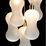 Люстра с 5-ю матовыми белыми стеклянными плафонами волнообразной формы Lucid Rain  варинант исполнения - 5 | Loft Concept во Владивостоке