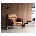 Кресло с деревянным каркасом и обивкой из натуральной кожи Medieval Furniture варинант исполнения - 3 | Loft Concept во Владивостоке