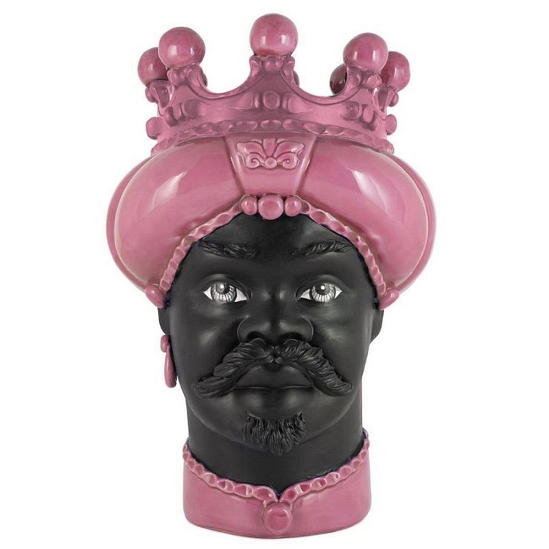 Ваза Vase Moro Man Crown Dark Pink Черный Розовый Ваза Vase Moro Man Crown Dark Pink Черный Розовый во Владивостоке | Loft Concept
