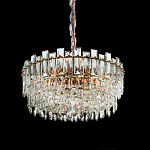 Круглая люстра с хрустальными подвесками на золотистом каркасе Gorgeous Crystal Light варинант исполнения - 6 | Loft Concept во Владивостоке