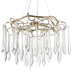 Люстра с хрустальными подвесками в виде капель Droplet Crystal Gold Chandelier 8 варинант исполнения - 1 | Loft Concept во Владивостоке