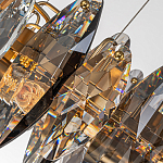 Люстра подвесная круглая с овальными подвесками из стекла дымчатого цвета Harlow Crystal Round варинант исполнения - 1 | Loft Concept во Владивостоке