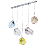 Люстра линейная с 5-ю разноцветными стеклянными плафонами Kaleido варинант исполнения - 2 | Loft Concept во Владивостоке