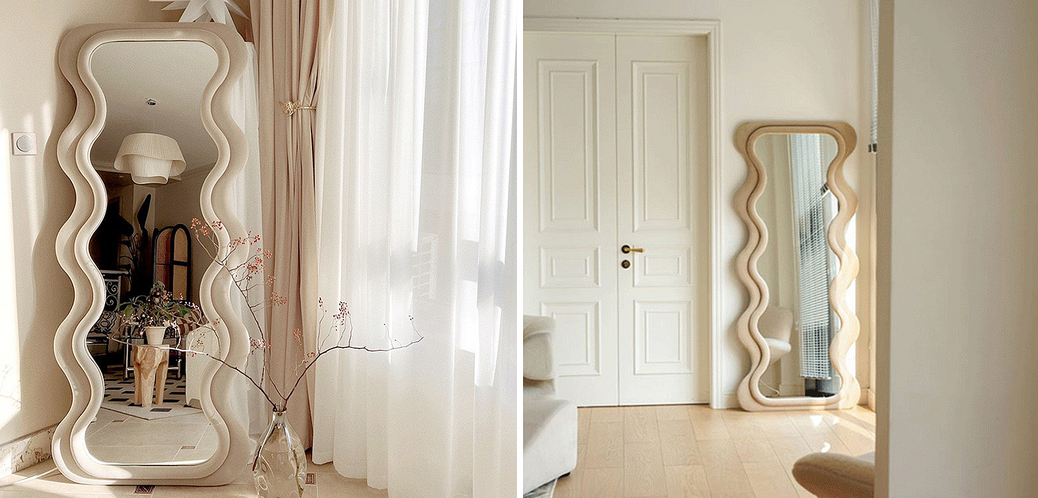 Зеркало Velvet Curved Waves Mirror Зеркало Velvet Curved Waves Mirror - Loft-Concept во Владивостоке
