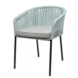 Стул с декором в виде плетеных лент на спинке и подлокотниках Semicircular Chair Decorated with Ribbons