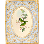 Декоративный постер с изображением птиц в раме с рельефным растительным узором Blooming Birds Poster варинант исполнения - 9 | Loft Concept во Владивостоке