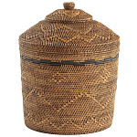 Корзина с крышкой из плетеного ротанга Jumaane Wicker Basket варинант исполнения - 1 | Loft Concept во Владивостоке