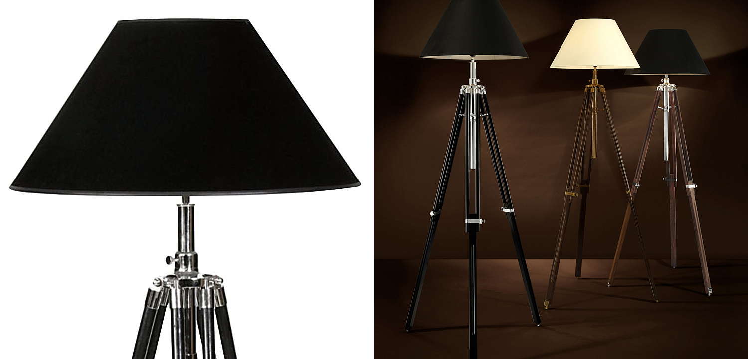 Торшер Eichholtz Floor Lamp Telescope nickel & black Торшер Eichholtz Floor Lamp Telescope nickel & black - Loft-Concept во Владивостоке