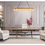 Люстра линейная прямоугольная с сферическими плафонами Phased Spheres варинант исполнения - 4 | Loft Concept во Владивостоке