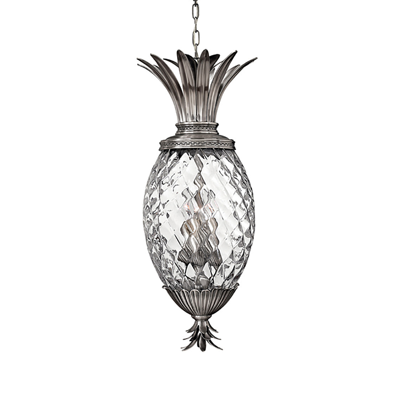  Подвесной светильник в форме ананаса с граненым стеклянным плафоном Hinkley Никель Прозрачное Стекло во Владивостоке | Loft Concept 