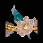 Люстра круглая на золотом каркасе с птичками и цветочным декором Miscellaneous herbs варинант исполнения - 7 | Loft Concept во Владивостоке