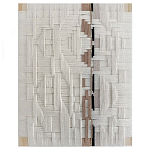 Текстильное панно ручной работы из хлопкового шнура wall panel line beige варинант исполнения - 2 | Loft Concept во Владивостоке