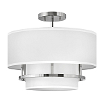 Потолочный светильник с двухслойным белым текстильным абажуром Hinkley варинант исполнения - 20 | Loft Concept во Владивостоке