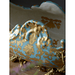 Чаша голубого цвета с оранментом и и бронзовыми фигурами леопардов Eden Garden варинант исполнения - 8 | Loft Concept во Владивостоке