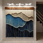 Текстильный Арт-объект на стену ручной работы из веревок Blue Mountains варинант исполнения - 2 | Loft Concept во Владивостоке