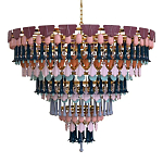 Люстра круглая с декором из разноцветных элементов в виде листьев Changing Seasons варинант исполнения - 4 | Loft Concept во Владивостоке