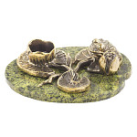 Подсвечник из бронзы и натурального камня змеевик Stone Candlestick варинант исполнения - 1 | Loft Concept во Владивостоке