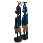 Комплект из 2-х деревянных статуэток Asmat Statuettes Dark Blue варинант исполнения - 5 | Loft Concept во Владивостоке