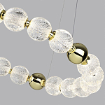 Люстра подвесная кольцевая с прозрачными рифлеными шарообразными плафонами Crystal Globule варинант исполнения - 4 | Loft Concept во Владивостоке