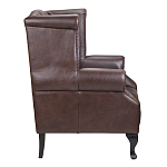 Кресло из натуральной кожи на 4-х деревянных ножках из массива бука Thomas Armchair brown варинант исполнения - 2 | Loft Concept во Владивостоке