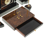 Настольный письменный набор с часами из природного камня обсидиана Royal Stone варинант исполнения - 4 | Loft Concept во Владивостоке