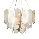 Люстра с многослойным эффектом из овальных элементов из непрозрачного стекла Conformation варинант исполнения - 1 | Loft Concept во Владивостоке