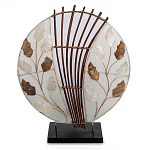 Настольная лампа из перламутра и дерева на подставке Indonesian Petal варинант исполнения - 1 | Loft Concept во Владивостоке