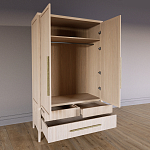 Шкаф платяной Primo с выдвижными ящиками шпон Черный дуб варинант исполнения - 4 | Loft Concept во Владивостоке