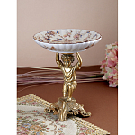 Чаша с цветочным орнаментом на ножке в виде бронзового ангела Eden Garden варинант исполнения - 5 | Loft Concept во Владивостоке